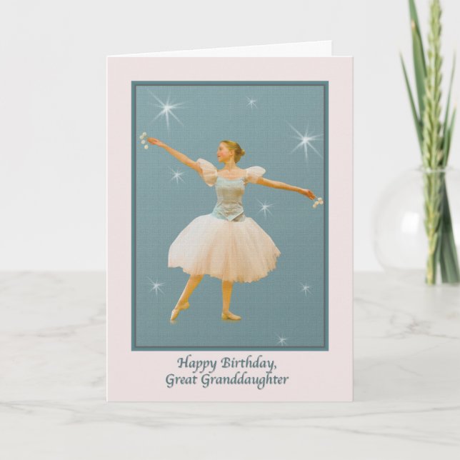 Carte Anniversaire de la grande-petite-fille avec danseu (Devant)