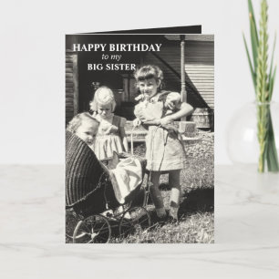 Carte Anniversaire de la Grande Soeur, Soeurs des frères