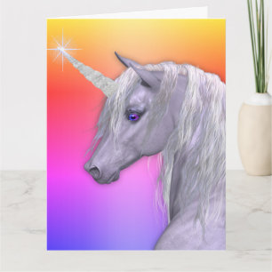 Carte Anniversaire de la licorne arc-en-ciel magique
