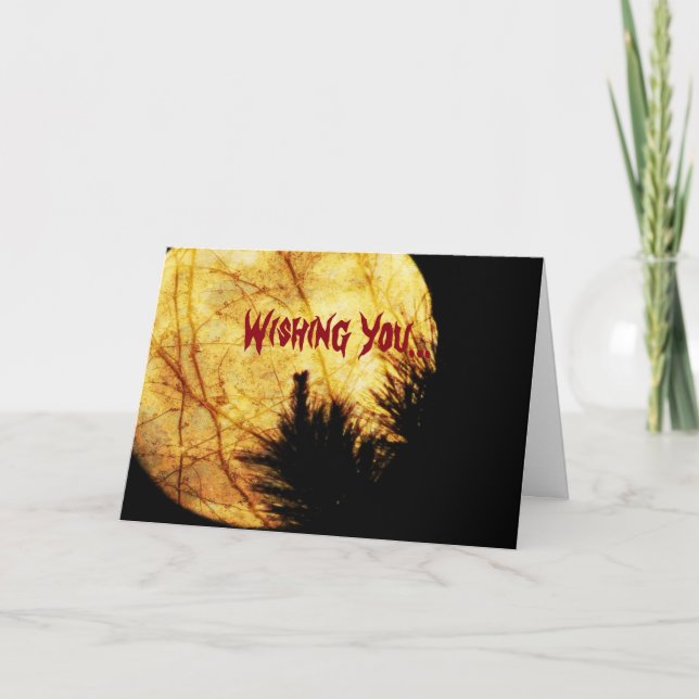 Carte Anniversaire de la Lune d'Halloween (Devant)