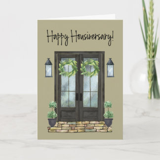 Carte Anniversaire de la maison de la porte d'entrée