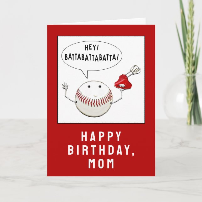 Carte Anniversaire de la maman du baseball (Devant)