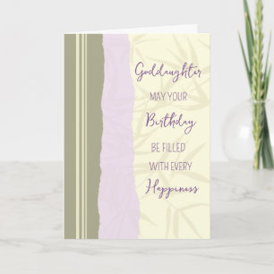 Carte Anniversaire de la Marraine Moderne Violet Beige