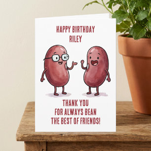 Carte Anniversaire de la meilleure amie haricot rouge dr