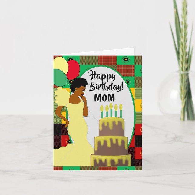 Carte Anniversaire de la mère africaine américaine (Devant)