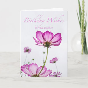 Carte Anniversaire de la mère, Poème intérieur, Fleurs C