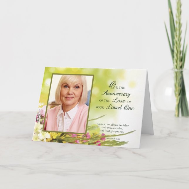 Carte Anniversaire de la mort de quelqu’un d’aimé, photo (Devant)