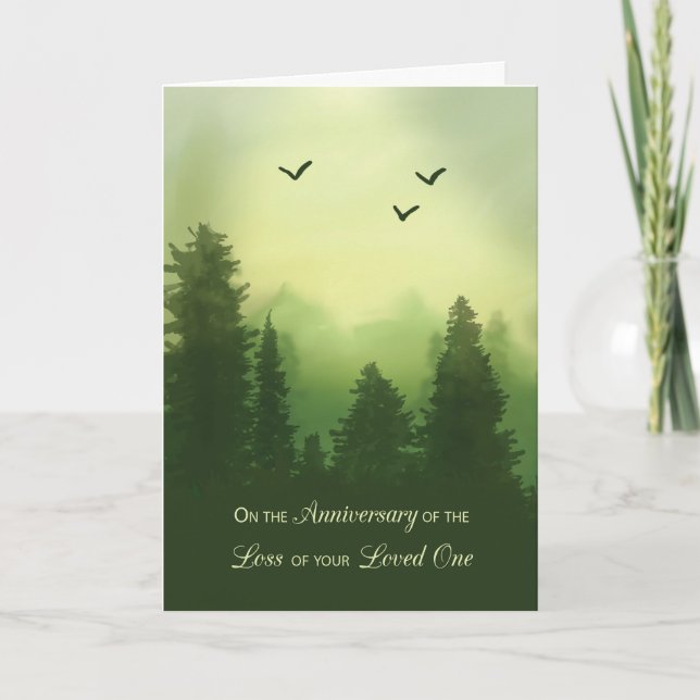 Carte Anniversaire de la mort d'un pin pacifique aimé (Devant)