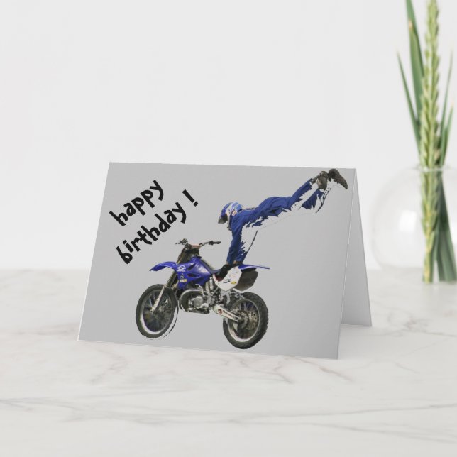 Carte anniversaire de la motocross aérienne (Devant)