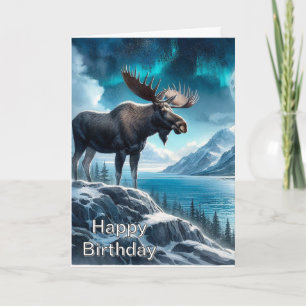 Carte Anniversaire de la nature nocturne de l'Alaska