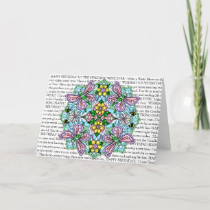 Carte Anniversaire de la nièce, page de coloriage mandal
