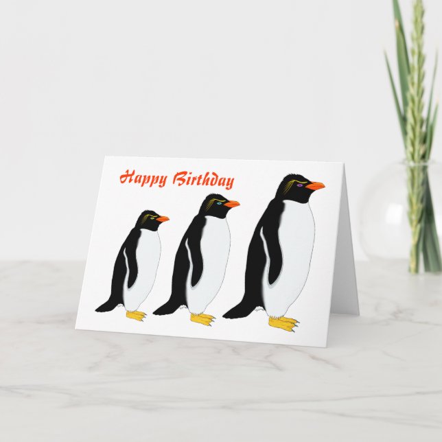 Carte Anniversaire de la parade des pingouins (Devant)