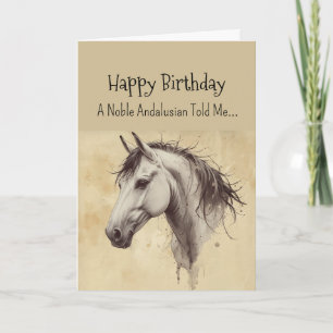 Carte Anniversaire de la personnalité du cheval andalou