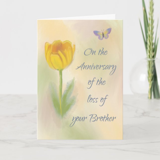Carte Anniversaire de la perte de la fleur d'aquarelle B (Devant)