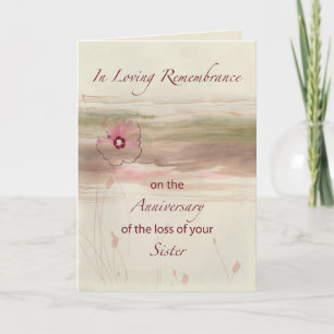 Carte Anniversaire de la perte de Sister Flowers 