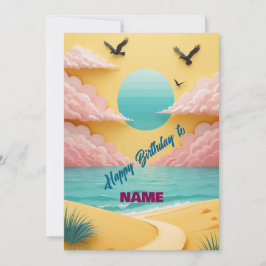 Carte Anniversaire de la plage tropicale