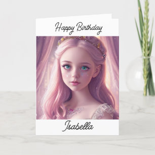 Carte Anniversaire de la Princesse Little Girl personnal