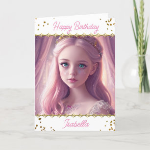 Carte Anniversaire de la Princesse Little Girl personnal