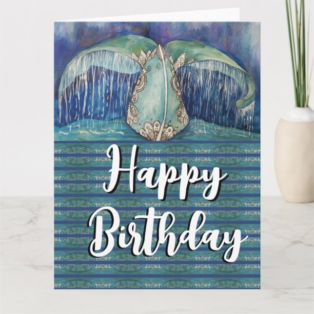 Carte anniversaire de la queue de baleine (Devant)