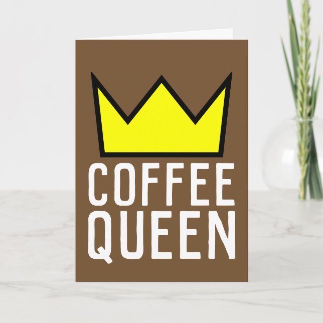 CARTE ANNIVERSAIRE DE LA REINE DU CAFÉ, ADAPTÉ À LA FRAM (Devant)