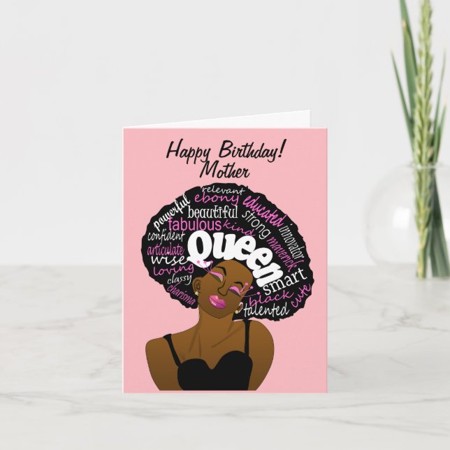 Carte Anniversaire de la reine-mère africaine américaine (Devant)