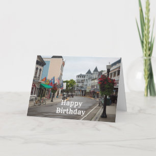 Carte Anniversaire de la rue Main de l'île Mackinac