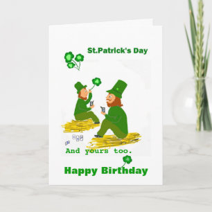 Carte Anniversaire de la Saint Patrick, Green Leprechaun