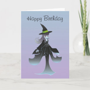 Carte Anniversaire de la sorcière mignonne