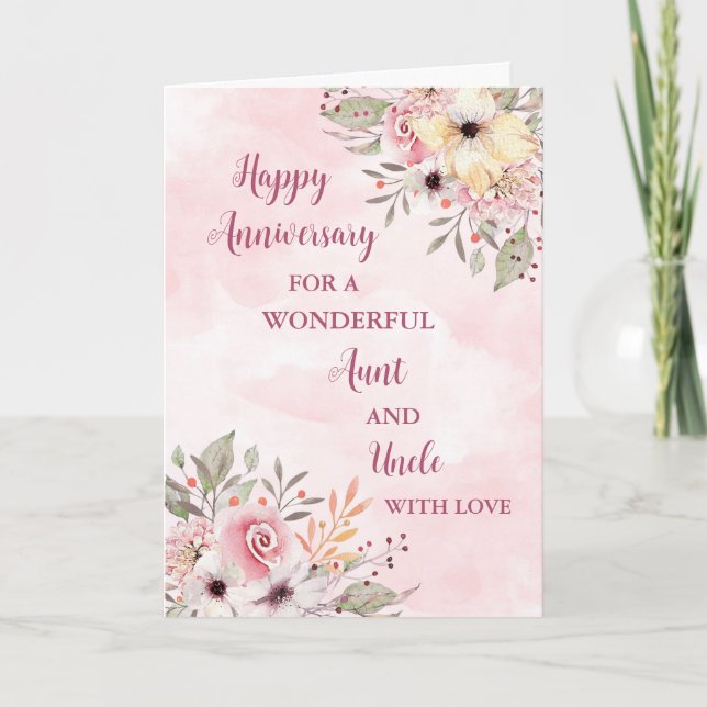 Carte Anniversaire de la tante et de l'oncle Mariage (Devant)