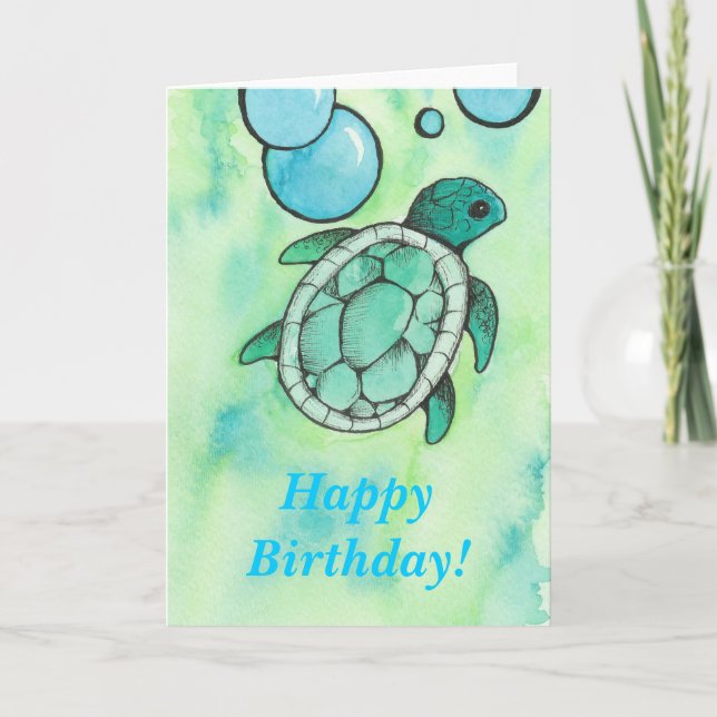 Carte Anniversaire de la tortue (Devant)