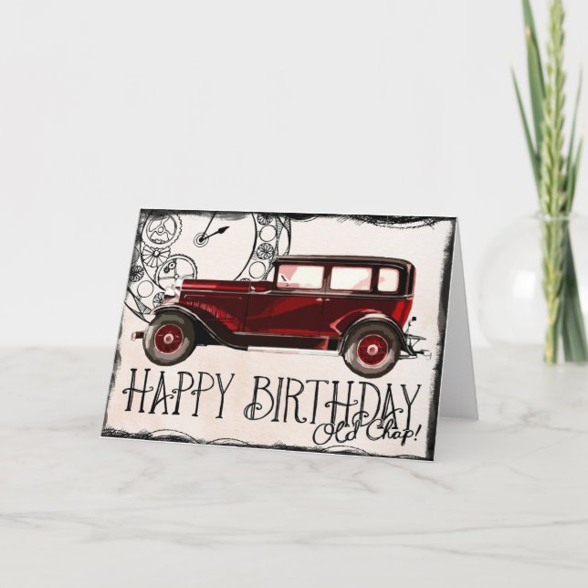 Carte Anniversaire de la voiture classique (Devant)