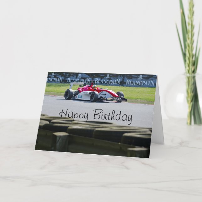 Carte Anniversaire de la voiture de course (Devant)