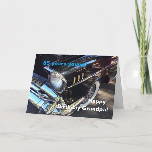Carte Anniversaire de la voiture vintage du grand-papa (Devant)