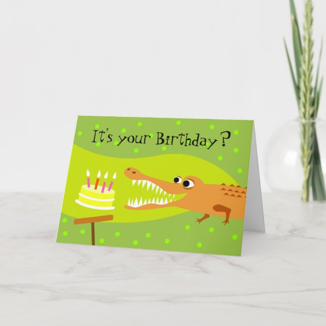 Carte Anniversaire de l'Alligator (Devant)