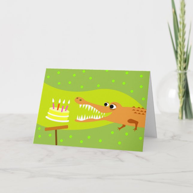 Carte Anniversaire de l'Alligator (Devant)