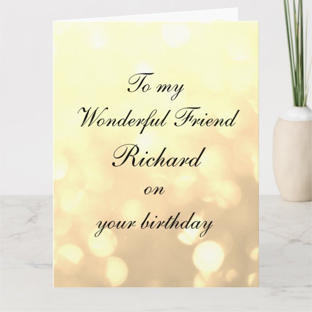 Carte Anniversaire de l'ami personnalisé (Devant)