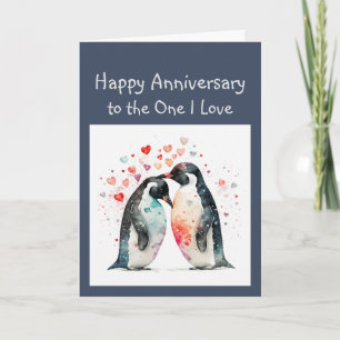 Carte Anniversaire de l'amour perpétuel et ami Penguin B