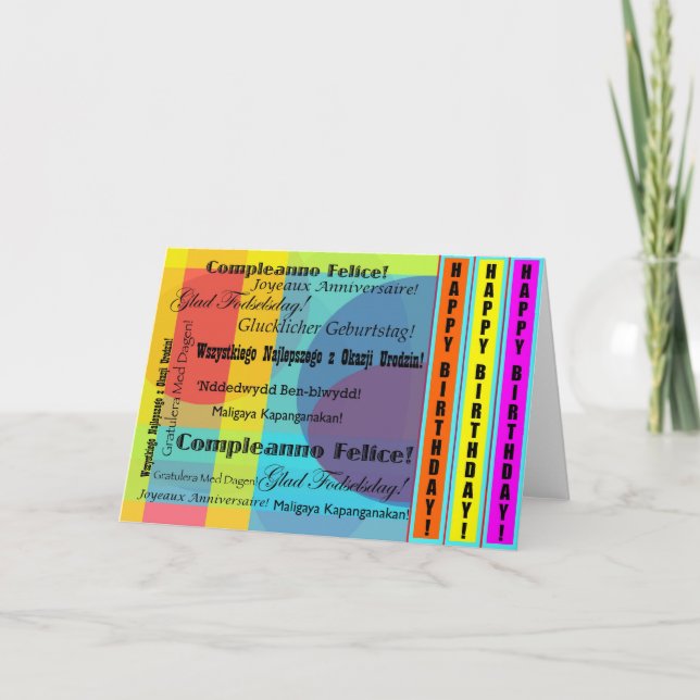 Carte Anniversaire de langues (Devant)