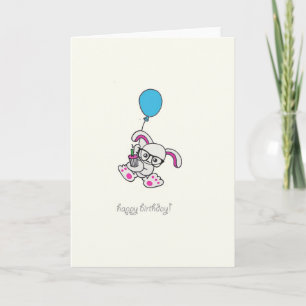 Carte Anniversaire de lapin de hippie joyeux