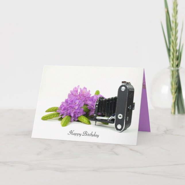 Carte Anniversaire de l'appareil photo vintage (Devant)