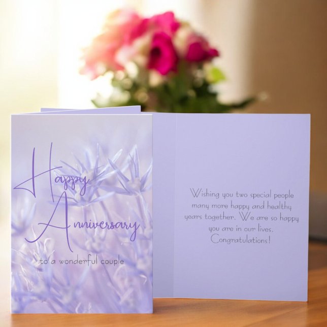 Carte Anniversaire de l'Arrière - plan bleu Dusty (greeting card cover and inside template text)