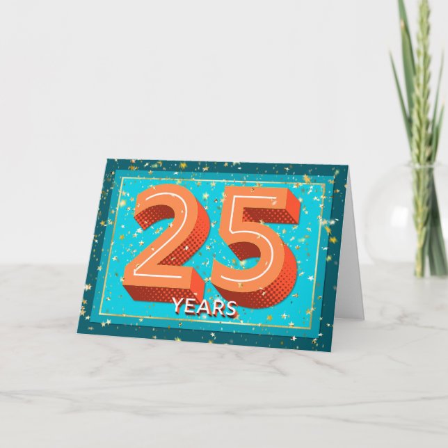 Carte Anniversaire de l'employé 25 ans - Numéros gras (Devant)