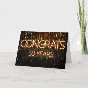 Carte Anniversaire de l'employé 45 ans - Neon Sig50