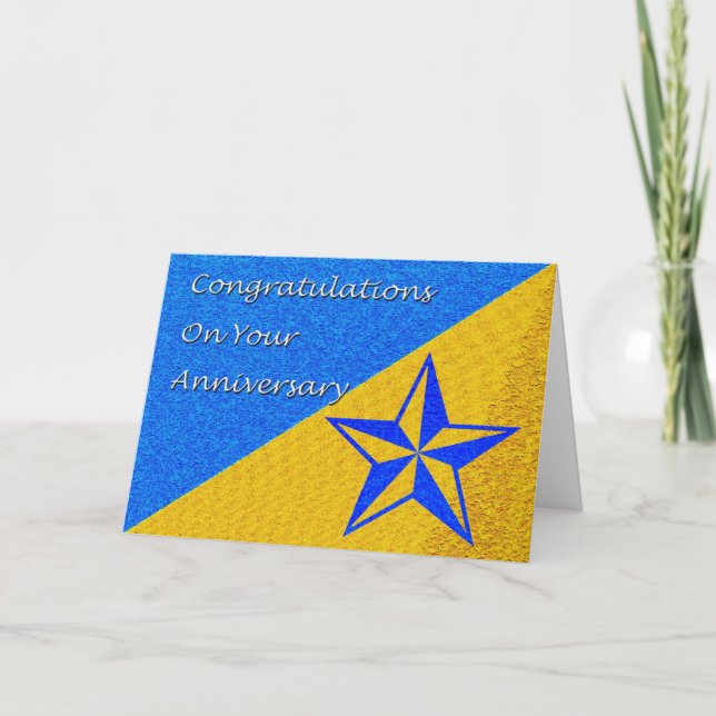 Carte Anniversaire de l'employé Étoile bleue (Devant)