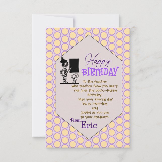 Carte Anniversaire de l'enseignant (Devant)