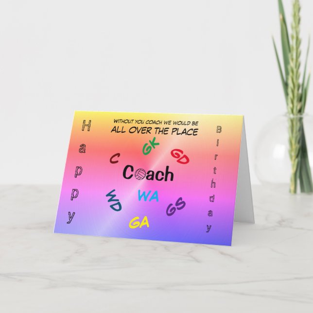 Carte Anniversaire de l'entraîneur Netball (Devant)