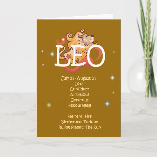 Carte Anniversaire de Leo Zodiac (Devant)
