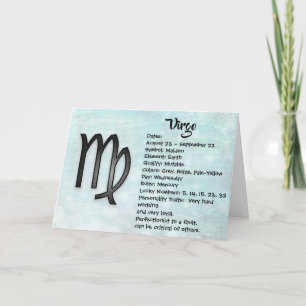 Carte Anniversaire de l'Horoscope Virgo