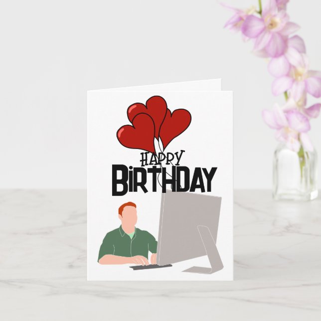 Carte Anniversaire de l'ingénieur logiciel (Orchidée)