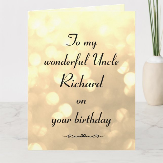 Carte Anniversaire de l'oncle personnalisé (Devant)